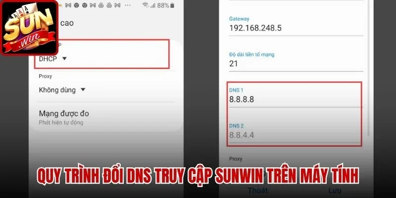 Quy trình Đổi DNS Truy Cập SUNWIN trên máy tính
