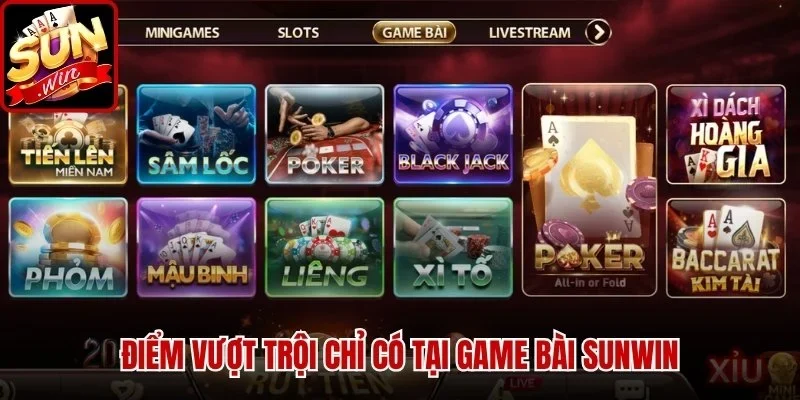 Game Bài Sunwin - Sảnh Cược Giải Trí Uy Tín Và Đẳng Cấp | Hình số 2 Điểm vượt trội chỉ có tại game bài Sunwin