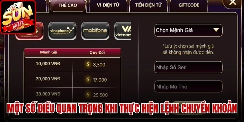 Một số điều quan trọng khi thực hiện lệnh chuyển khoản