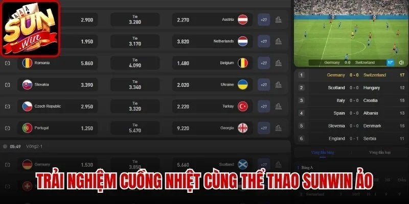 Trải nghiệm cuồng nhiệt cùng Thể Thao Sunwin ảo